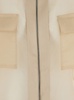 'Zaffiro' Beige Jacket With Puffed Sleeves And Drawstring Waist In Silk Woman