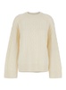 'Klarina Ann' White Crewneck Sweater In Wool Woman