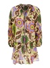 'Marlene' Multicolor Dress With All-Over Floral Motif In Cotton And Silk Blend Woman