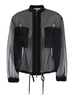 'Zaffiro' Black Jacket With Puffed Sleeves And Drawstring Waist In Silk Woman