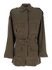 'Vania' Brown Jumpsuit With Classic Collar And Adjustable And Removable Belt In Viscose Blend Woman