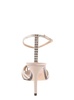 'Penelope' Beige Sandals With Rhinestone Embellishment And Stiletto Heel In Leather And Silk Woman