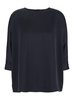 Blue Blouse With Three-Quarter Sleeves In Satin Woman