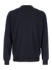 Blue Crewneck Sweater With Ribbed Trims In Wool Man