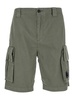 Green Bermuda Pants With Belt Loops And Two Maxi Patch Pockets On The Side In Cotton Man