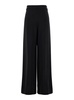 Black Wide Pants With Pences In Fabric Woman