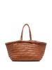 'Triple Jump' Tan Brown Small Tote Bag In Braided Leather Woman