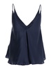 'Etienne' Blue Top With Thin Straps And V-Neck In Silk Woman