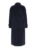 Blue Single-Breasted Long Coat With Scarf In Wool Blend Woman
