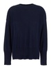 Blue Oversize Crewneck T-Shirt With Dropped Shoulders In Cotton Woman