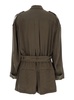 'Vania' Brown Jumpsuit With Classic Collar And Adjustable And Removable Belt In Viscose Blend Woman