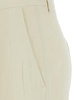 White Pants With Belt Loops In Linen And Viscose Blend Woman