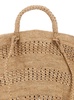 'Sol' Beige Handbag With Woven Design And Open Top In Raffia Woman