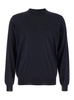 Blue Crewneck Sweater With Ribbed Trims In Wool Man