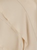 'Viterbo' Beige Crewneck Top With Front Asymmetric Ruffle In Satin Woman