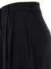 Black Wide Pants With Pences In Fabric Woman
