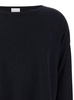 Blue Pullover With Boart Neckline In Wool Woman