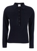 Black Polo Style Sweater With Classic Collar In Wool Woman