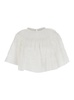'Dilama' White Top With Round Neck And Broderie Anglaise In Cotton Woman
