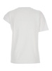 White T-Shirt With Round Neck And Chain Detail On The Neckline In Cotton Woman
