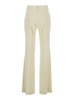 White Pants With Belt Loops In Linen And Viscose Blend Woman