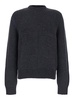 Grey Sweater with Equestrian Knight Jacquard Motif in Cashmere Man