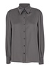 Grey Shirt With Pointed Collar In Silk Blend Woman