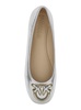 Metallic 'Gioia 03' Ballet Shoes with Love Birds Diamond Cut Logo on the Front in Laminated Leather Woman