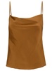 Beige Top With Draped Neckline In Silk Blend Woman