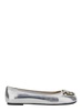 Metallic 'Gioia 03' Ballet Shoes with Love Birds Diamond Cut Logo on the Front in Laminated Leather Woman