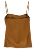 Beige Top With Draped Neckline In Silk Blend Woman