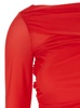 Red Long Dress with Ruffles and Boat Neckline in Tech Fabric Woman
