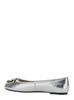 Metallic 'Gioia 03' Ballet Shoes with Love Birds Diamond Cut Logo on the Front in Laminated Leather Woman