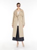 Beige Double-Breasted Trench Coat with Waist Belt in Cotton Blend Woman