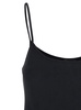 Black Top with Spaghetti Straps in Satin Woman
