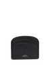 Woman's Demi Lune Black Hammered Leather Cardholder