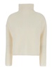 'Golia' White Turtleneck Sweater in Wool and Cashmere Woman