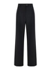 Black Straight Pants with Pences in Fabric Woman