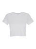 White Cropped Tee in White Cotton Woman