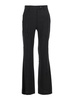 Black Pants with Belt Loops in Linen and Viscose Blend Woman