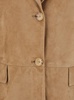 'Primula' Beige Single-Breasted Jacket in Suede Woman