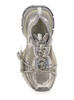 '3XL' Metallic Low Top Sneakers with Logo Detail in Tech Fabric Woman