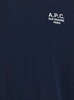 A.P.C. Blue Crewneck T-Shirt With Logo Embroidered On The Front In Cotton Man