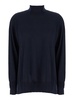 Blue High Neck Sweater in Wool Woman
