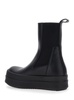 'Mega Bumper' Black Boots with Chunky Sole in Leather Woman