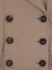 Brown Double-Breasted Crop Jacket with Windbreak Flap and Classic Wide Lapels in Cotton Blend Woman