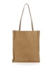 'To Go Large' Beige Tote Bag with Two Top Handles in Leather Woman