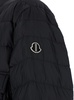 Black Down Jacket with Logo Patch on the Sleeve and Snap Buttons in Tech Fabric Man