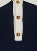 Blue Knitted Polo Shirt with Patch Pocket on the Chest in Cotton Man