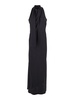 Blue Long Dress with Halterneck and Scarf Detail in Silk Woman